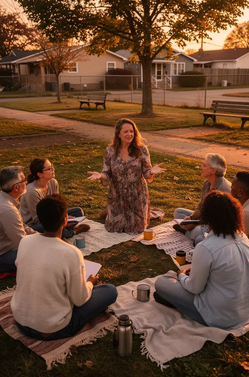 Community members collaborating on local economic development.